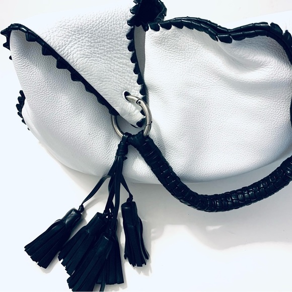 ANTHONY LUCIANO Authentic Leather 
Custom Made Hand Bag, Large White/Black - Picture 5 of 14